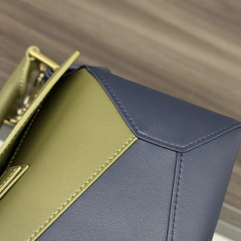LOEWE Navy Olive Leather Puzzle Crossbody Bag 491 - Image 7