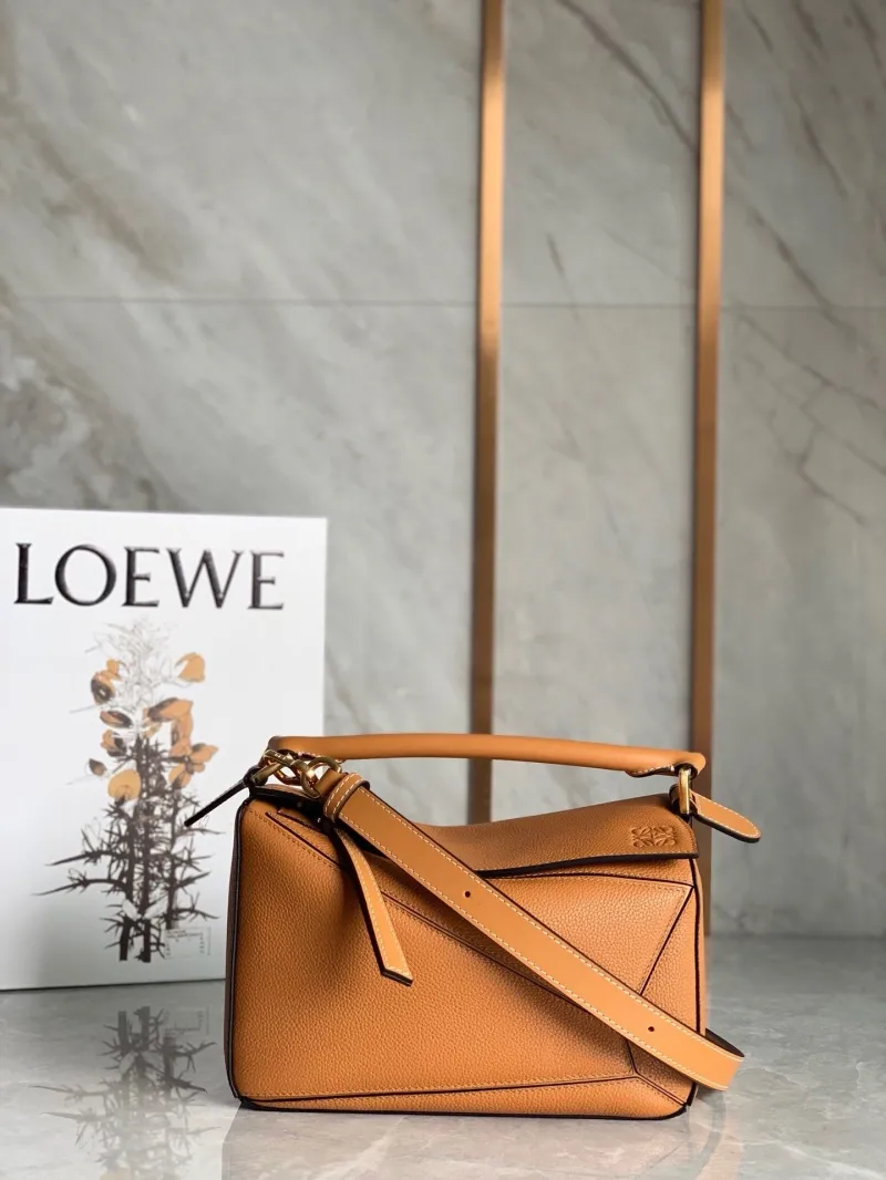 LOEWE Tan Leather Puzzle Handbag