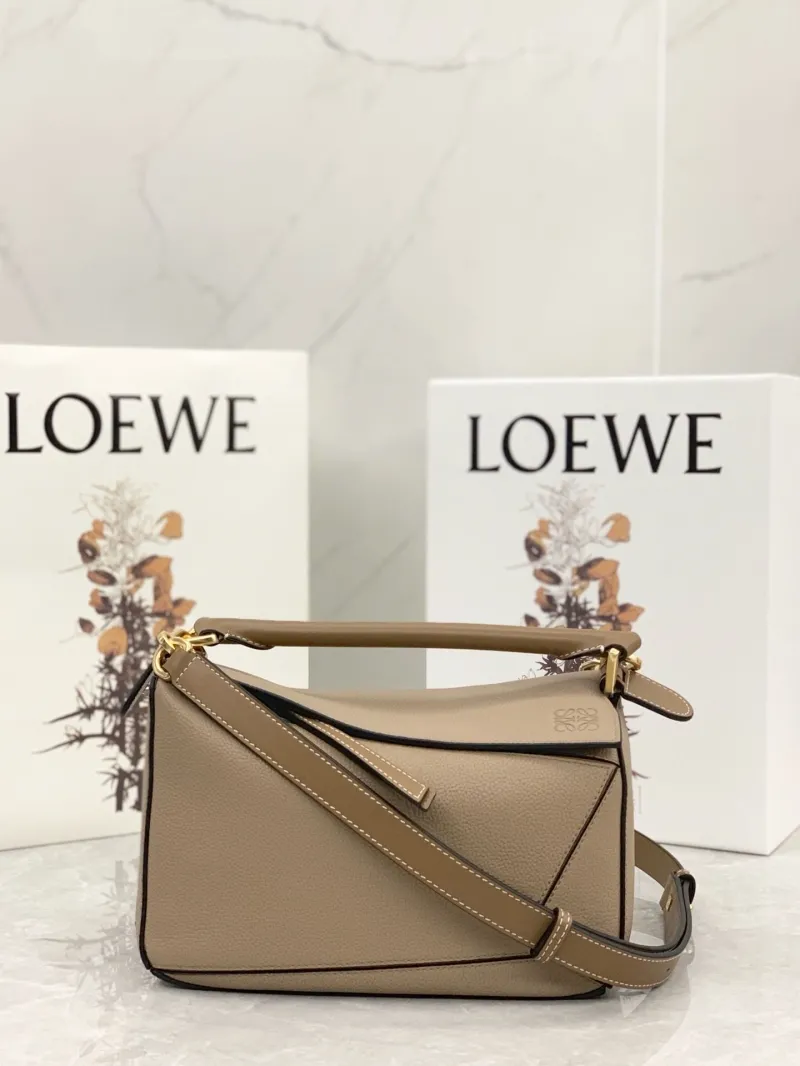 LOEWE Beige Puzzle Handbag 500