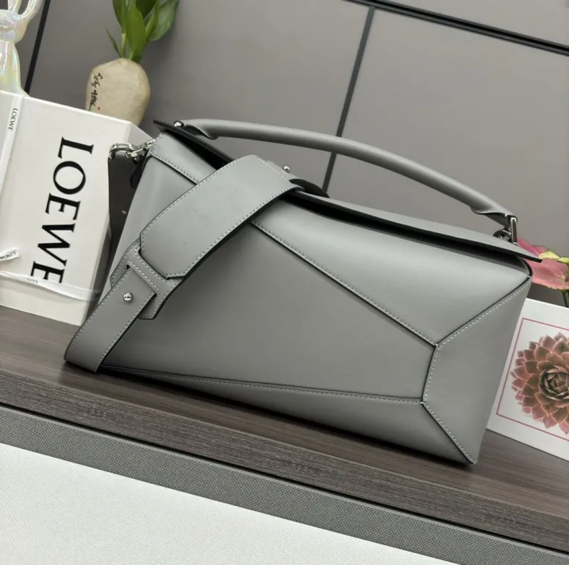 Loewe Gray Leather Puzzle Handbag