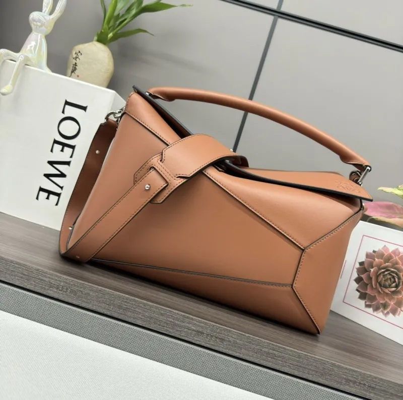Loewe Brown Leather Puzzle Shoulder Bag