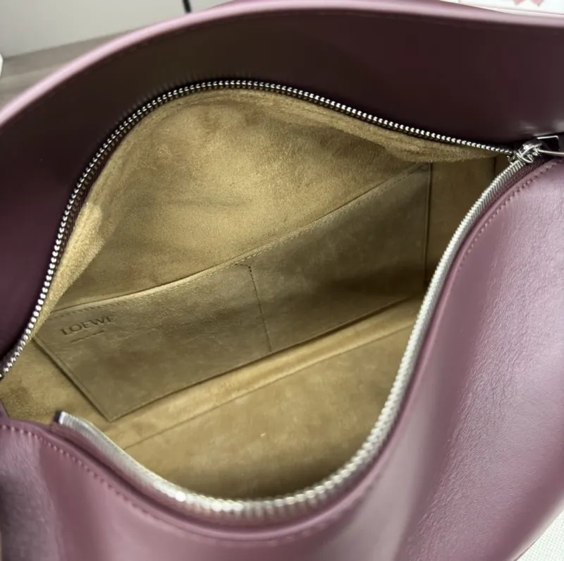 LOEWE Plum Leather Shoulder Bag 515 - Image 8