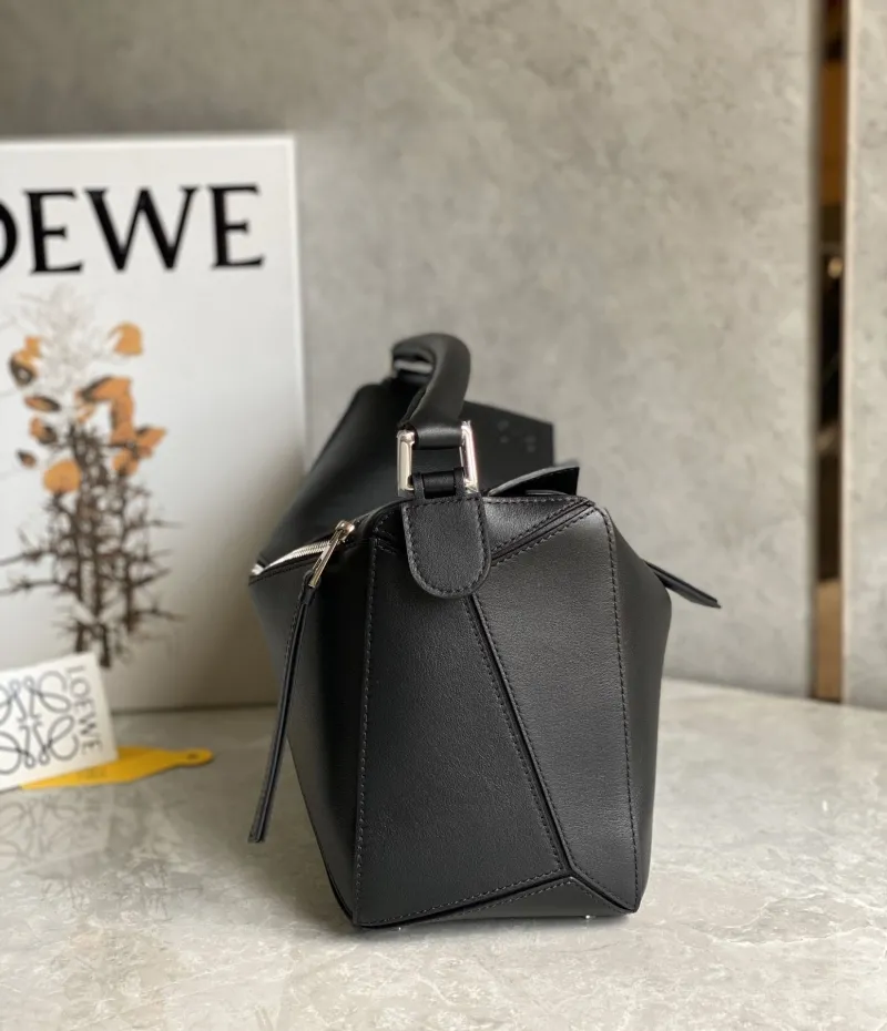 LOEWE Black Leather Puzzle Handbag - Image 5