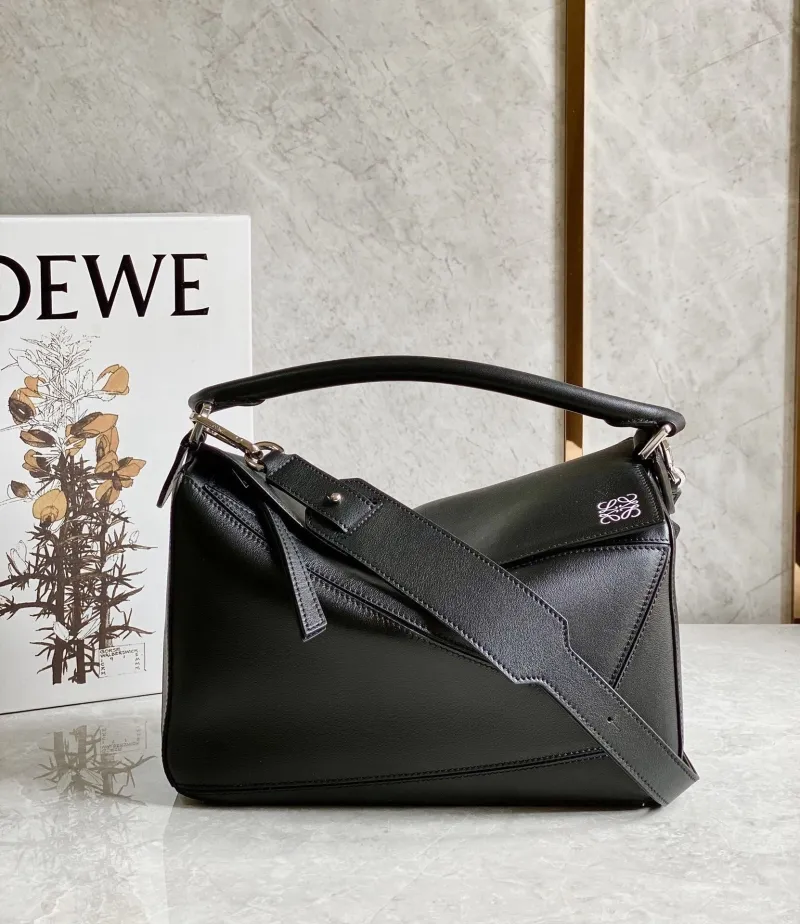 Loewe Black Leather Handle Crossbody Bag