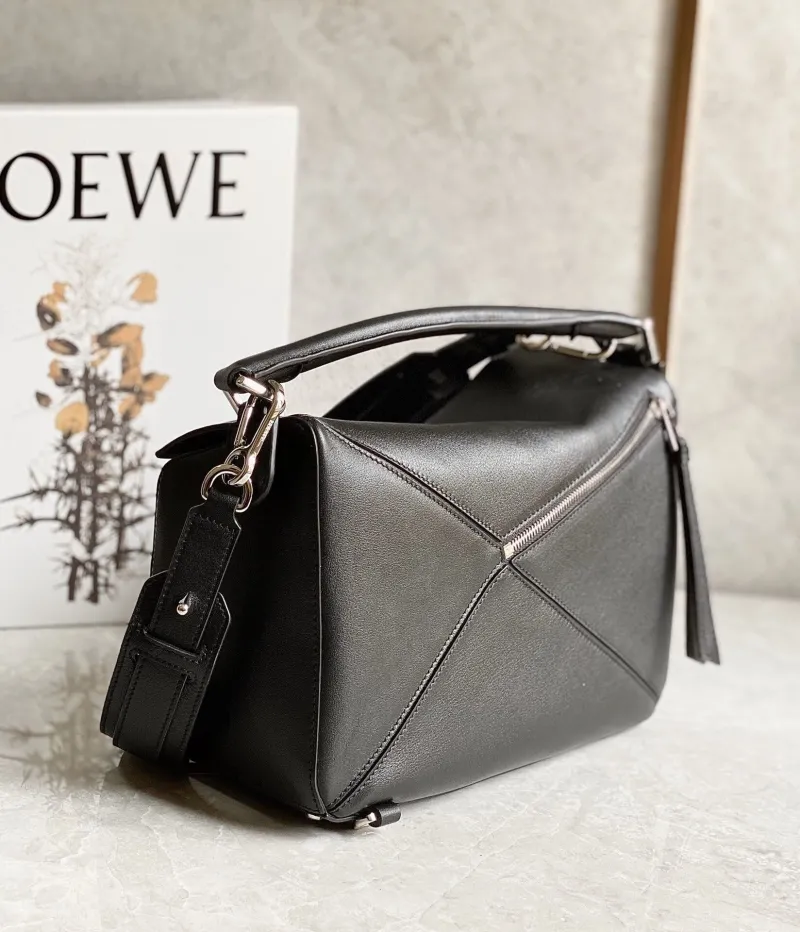 Loewe Black Leather Handle Crossbody Bag - Image 5