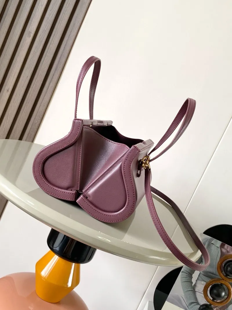 LOEWE Burgundy Leather Handbag 528 - Image 5