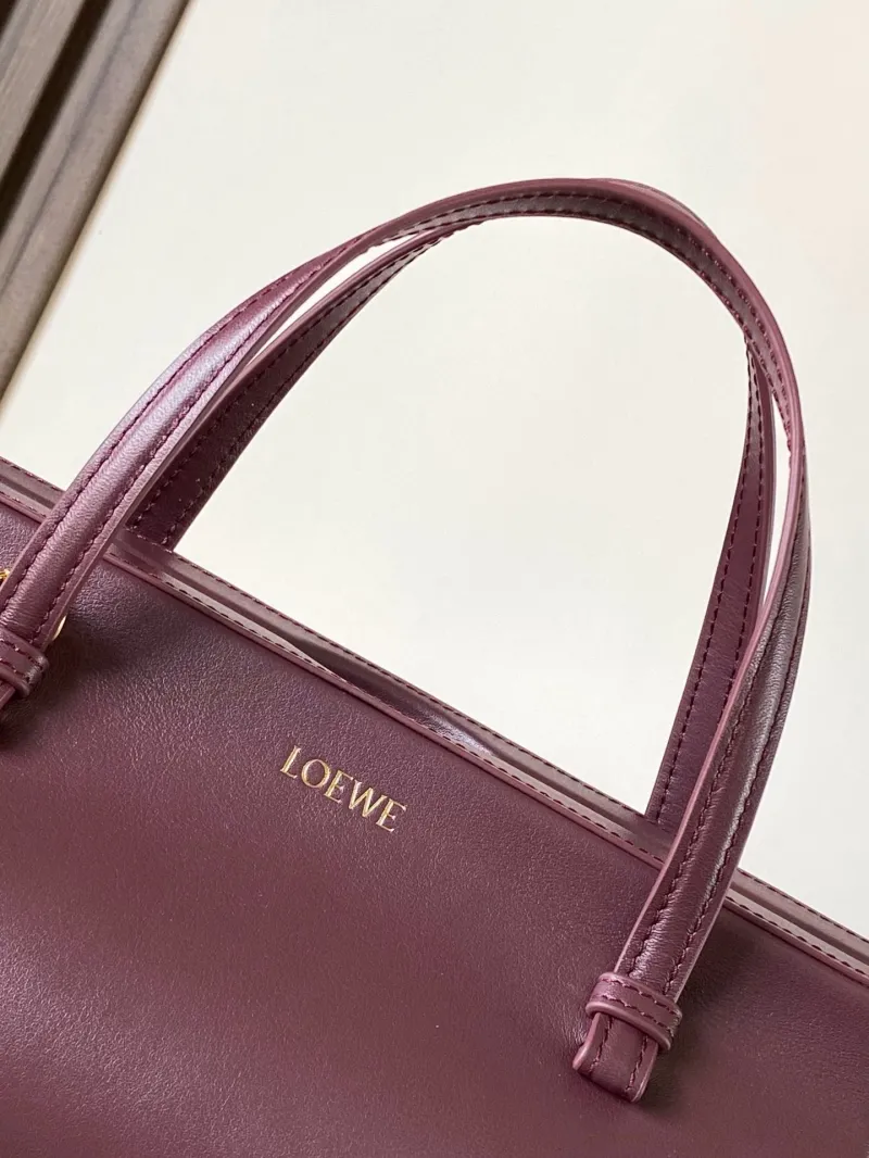 LOEWE Burgundy Leather Handbag 528 - Image 6