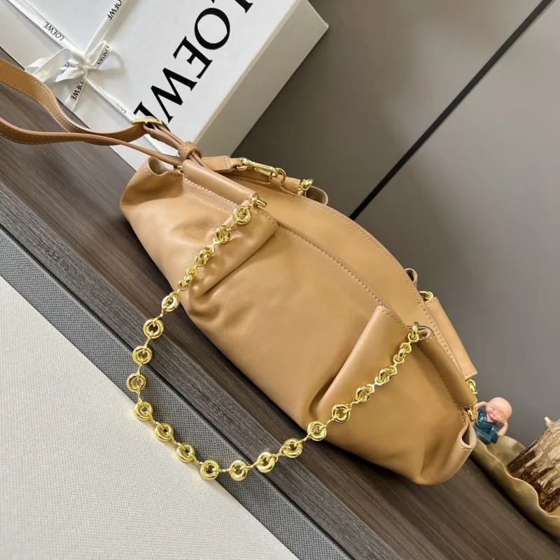 Loewe Tan Leather Chain Shoulder Bag - Image 3