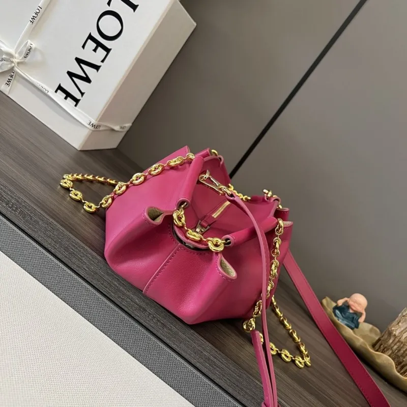 Alternative view of LOEWE Fuchsia Leather Chain Crossbody Bag