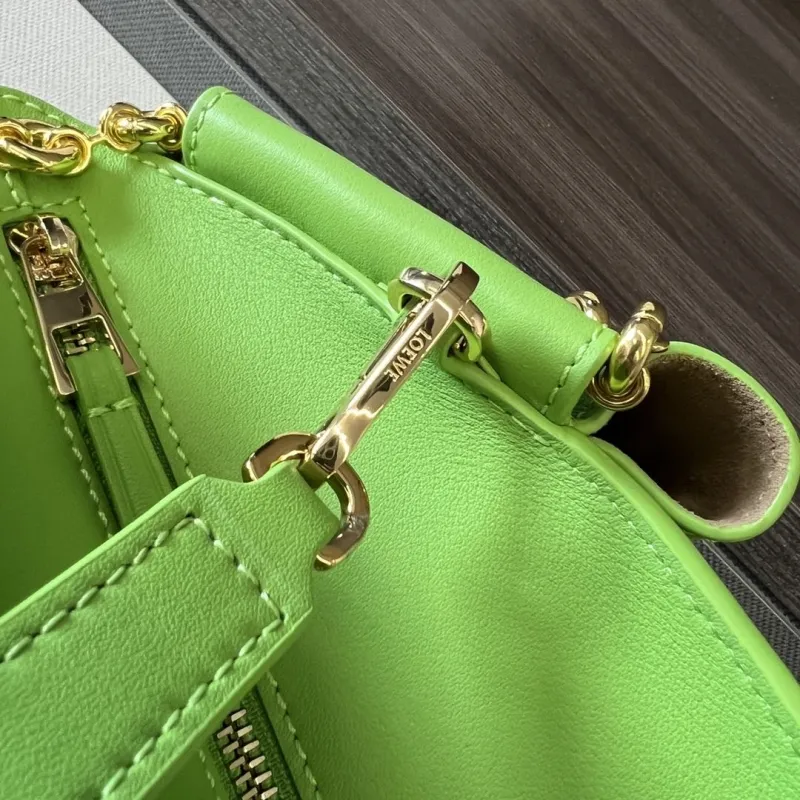 LOEWE Green Leather Chain Handle Bag - Image 6