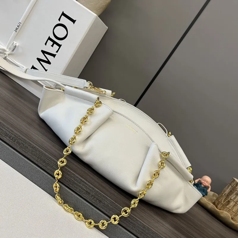 Loewe White Chain Shoulder Handbag