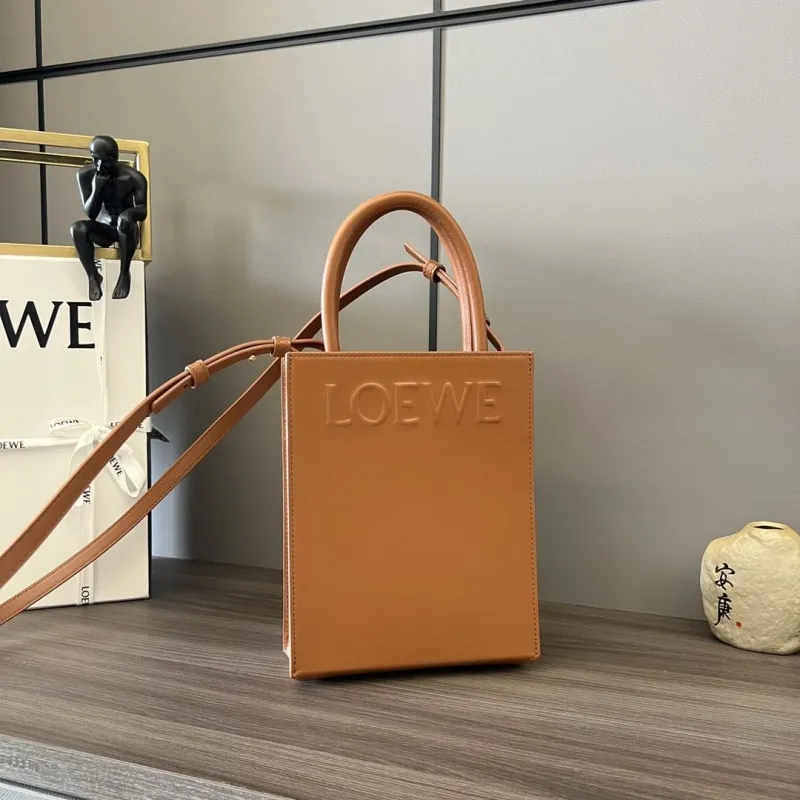 LOEWE Brown Leather Mini Tote Crossbody Bag 543