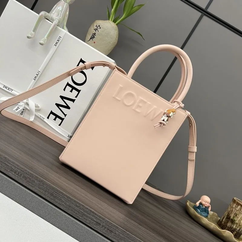 LOEWE Light Pink Small Crossbody Tote Bag