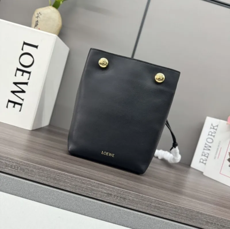 LOEWE Black Leather Bucket Bag 559