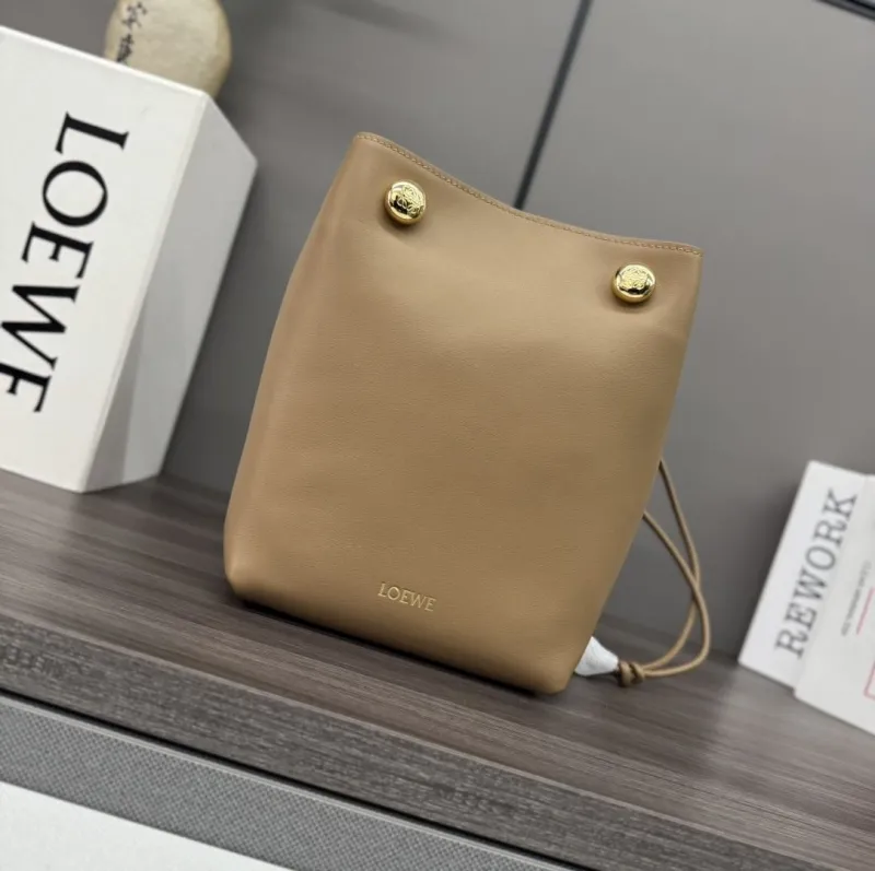 LOEWE Tan Leather Small Bucket Bag
