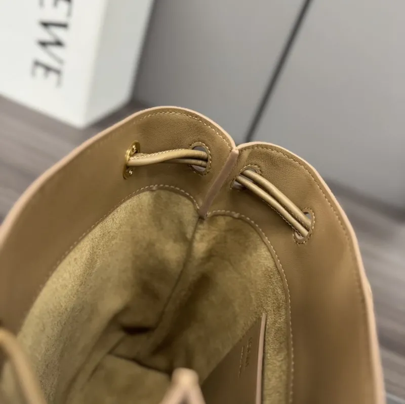 LOEWE Tan Leather Small Bucket Bag - Image 8