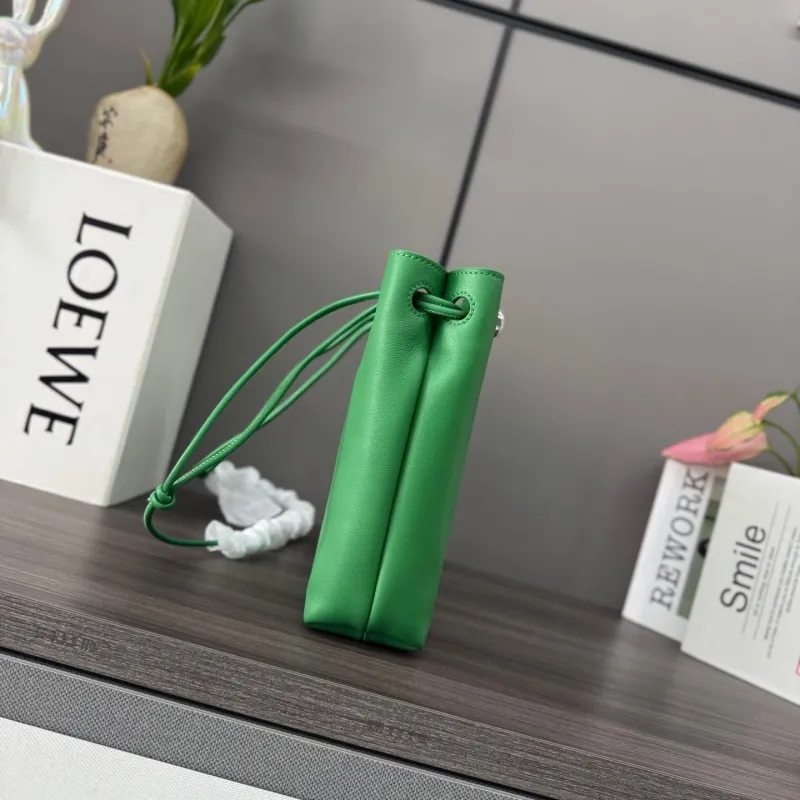 Alternative view of LOEWE Green Drawstring Bucket Bag