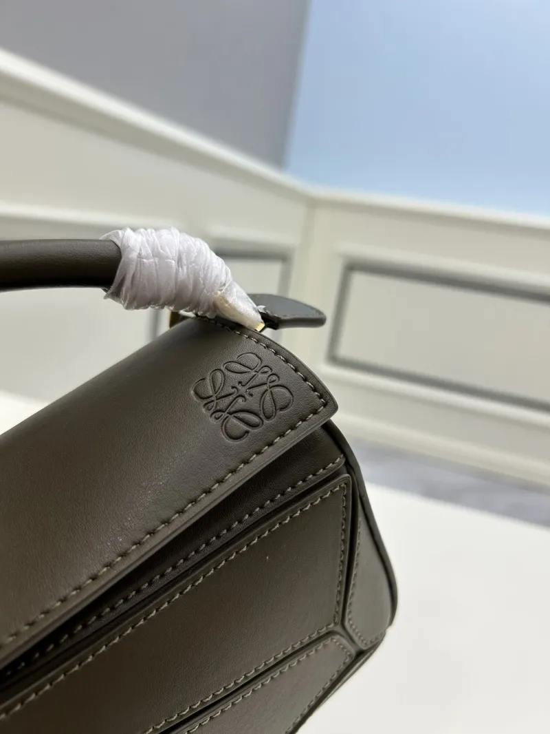 Loewe Mini 18cm Dark Olive Crossbody Handbag - Image 4
