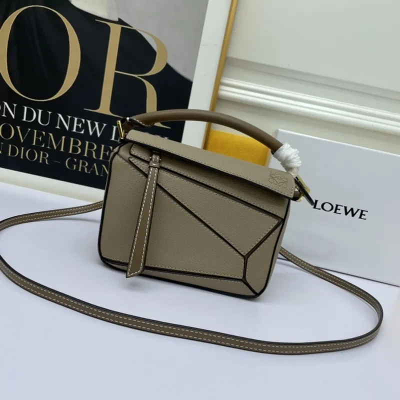 LOEWE Taupe Small Leather Crossbody Handbag