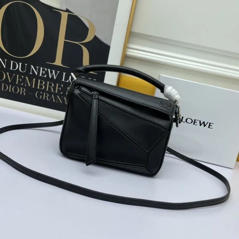 LOEWE Black Mini Puzzle Crossbody Bag 570