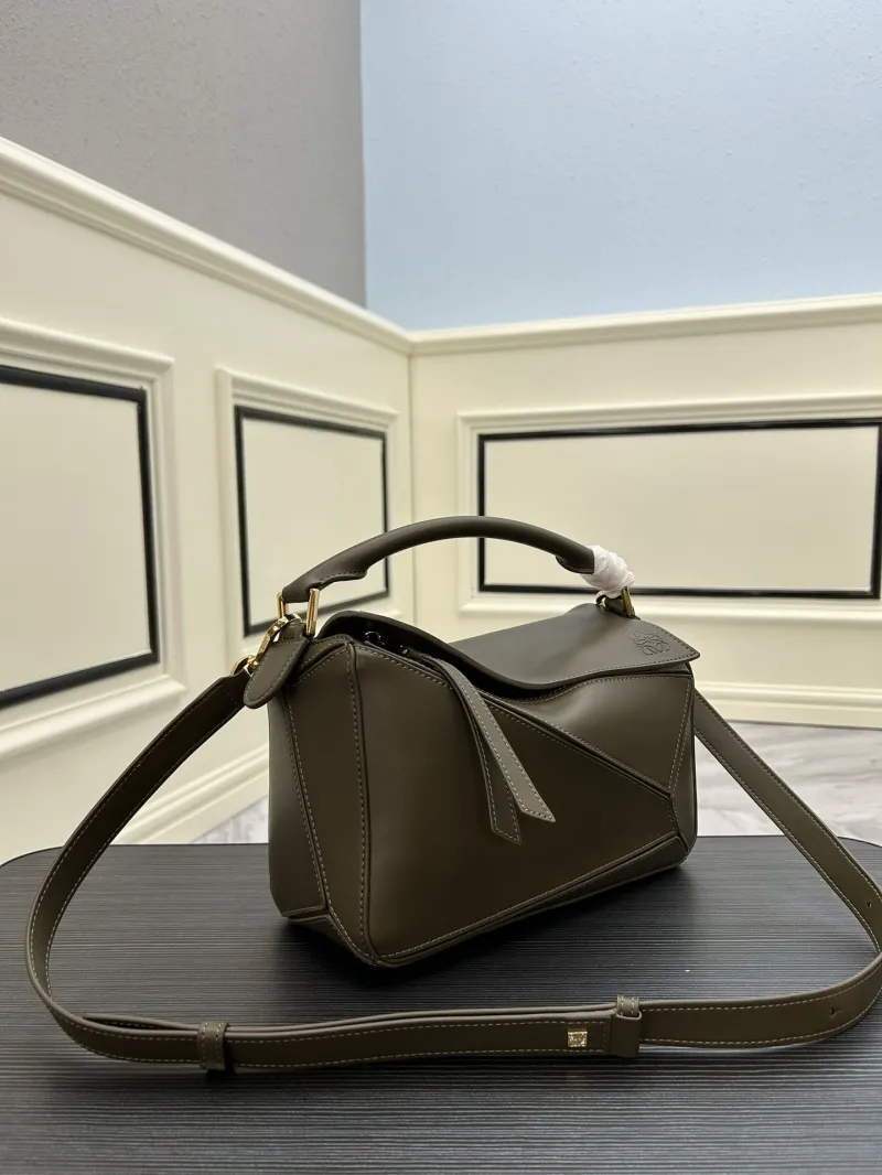 Alternative view of Loewe Small Olive Green Puzzle Shoulder Bag 588