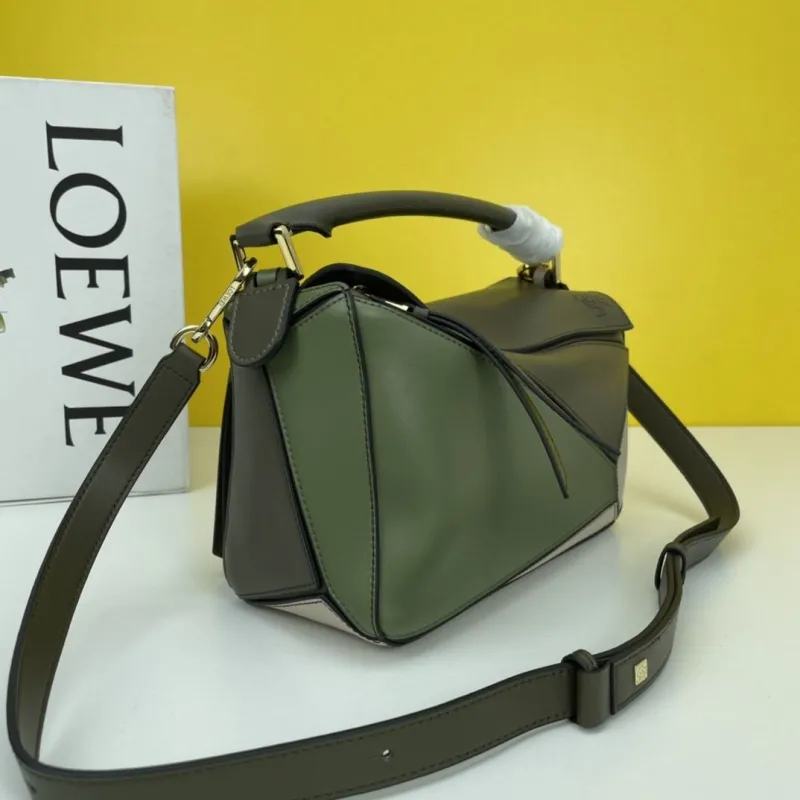 Alternative view of LOEWE Small Olive Green Puzzle Crossbody Bag
