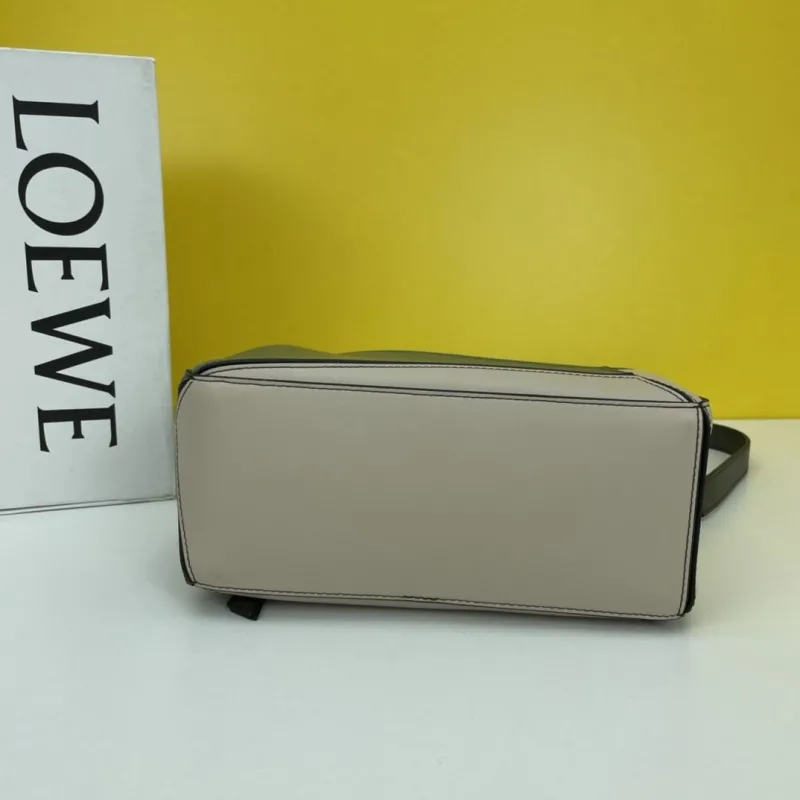 LOEWE Small Olive Green Puzzle Crossbody Bag - Image 4