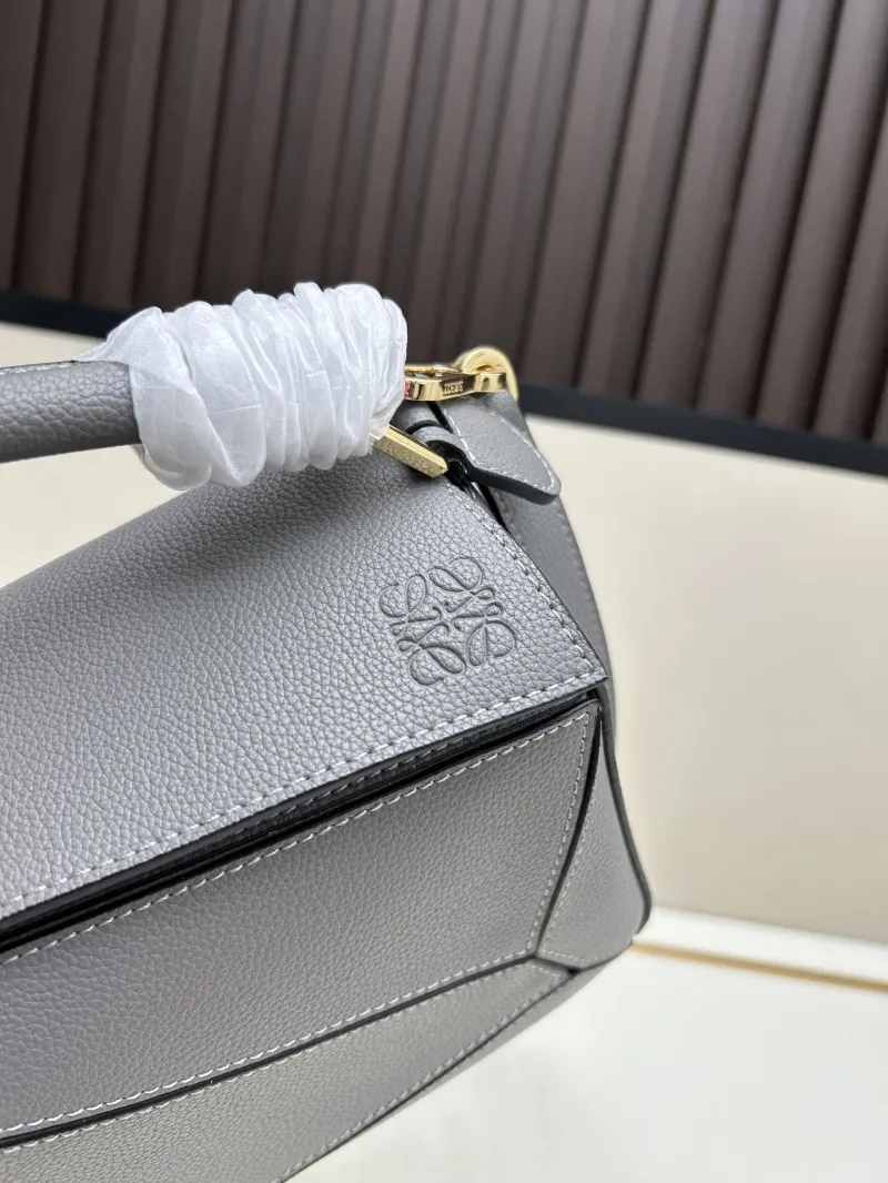 Loewe Gray Leather Handle Crossbody Bag 592 - Image 4