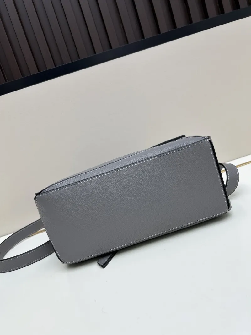 Loewe Gray Leather Handle Crossbody Bag 592 - Image 5