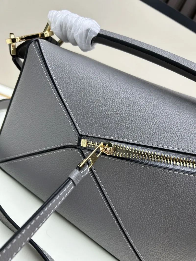 Loewe Gray Leather Handle Crossbody Bag 592 - Image 7