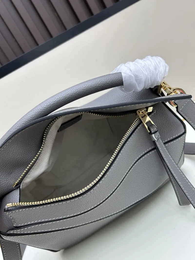 Loewe Gray Leather Handle Crossbody Bag 592 - Image 8