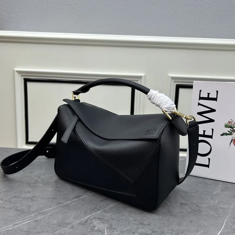 Alternative view of LOEWE Black Puzzle Leather Shoulder Bag 30cm
