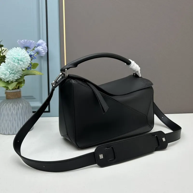 Alternative view of Loewe Large Black Puzzle Leather Handbag