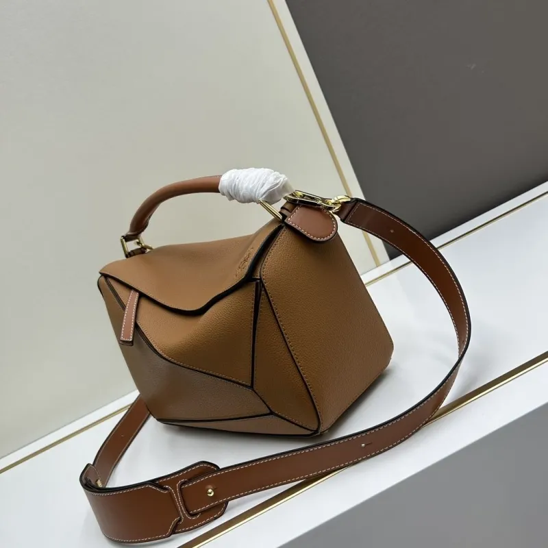 Alternative view of Loewe Large Brown Puzzle Shoulder Bag 30cm