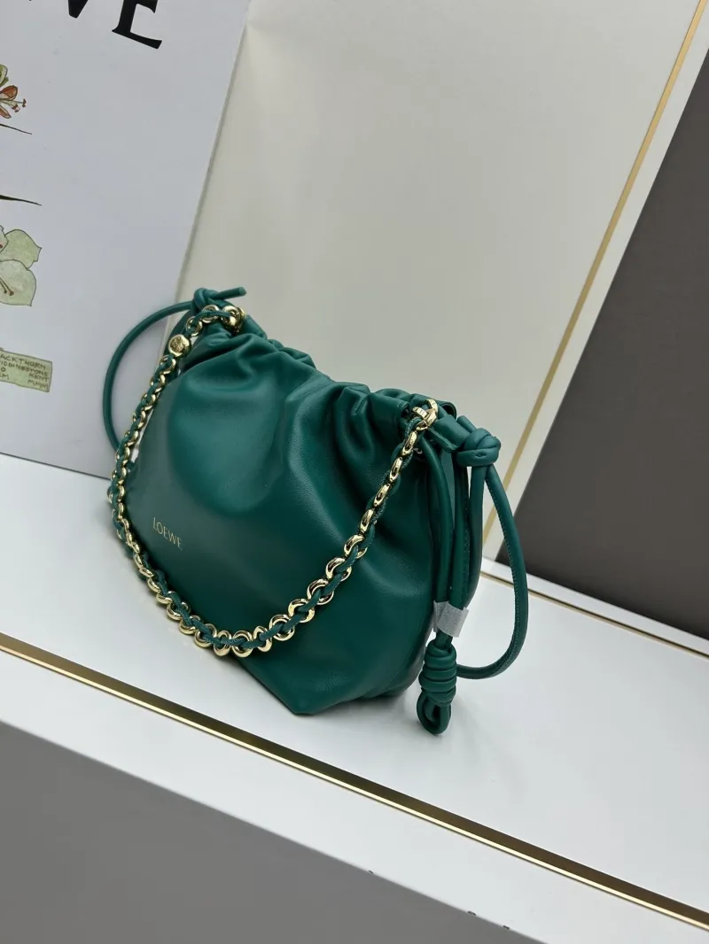 Alternative view of LOEWE Teal Leather Drawstring Shoulder Bag 260809