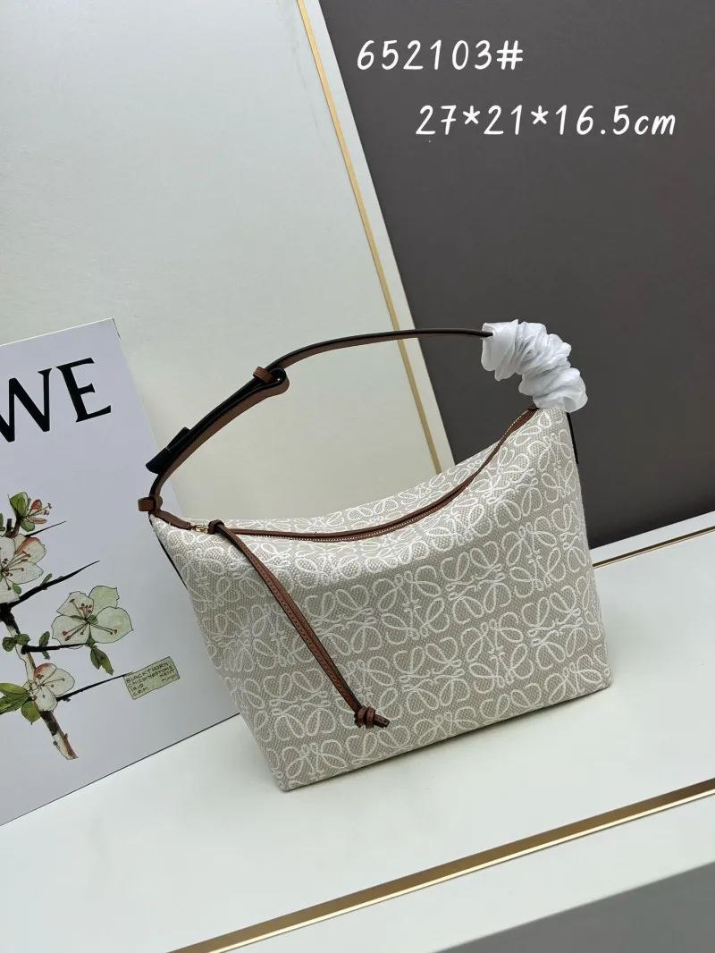 Loewe Anagram Jacquard Hobo Bag 652103 Beige