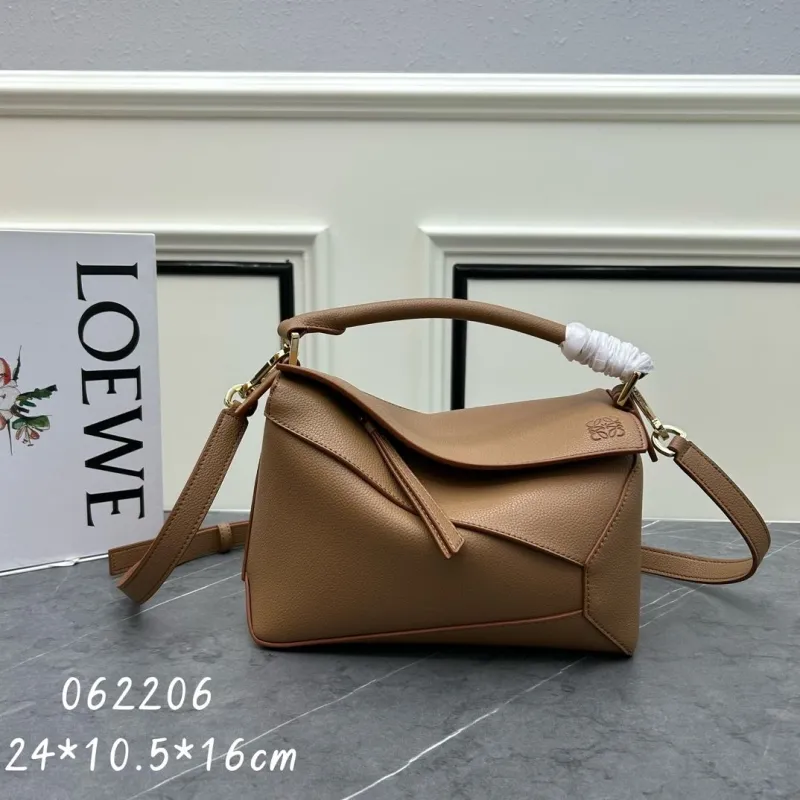 LOEWE Brown Leather Puzzle Handbag 062206
