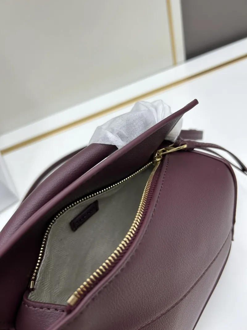 Loewe 639 Dark Burgundy Leather Crossbody Handbag - Image 7