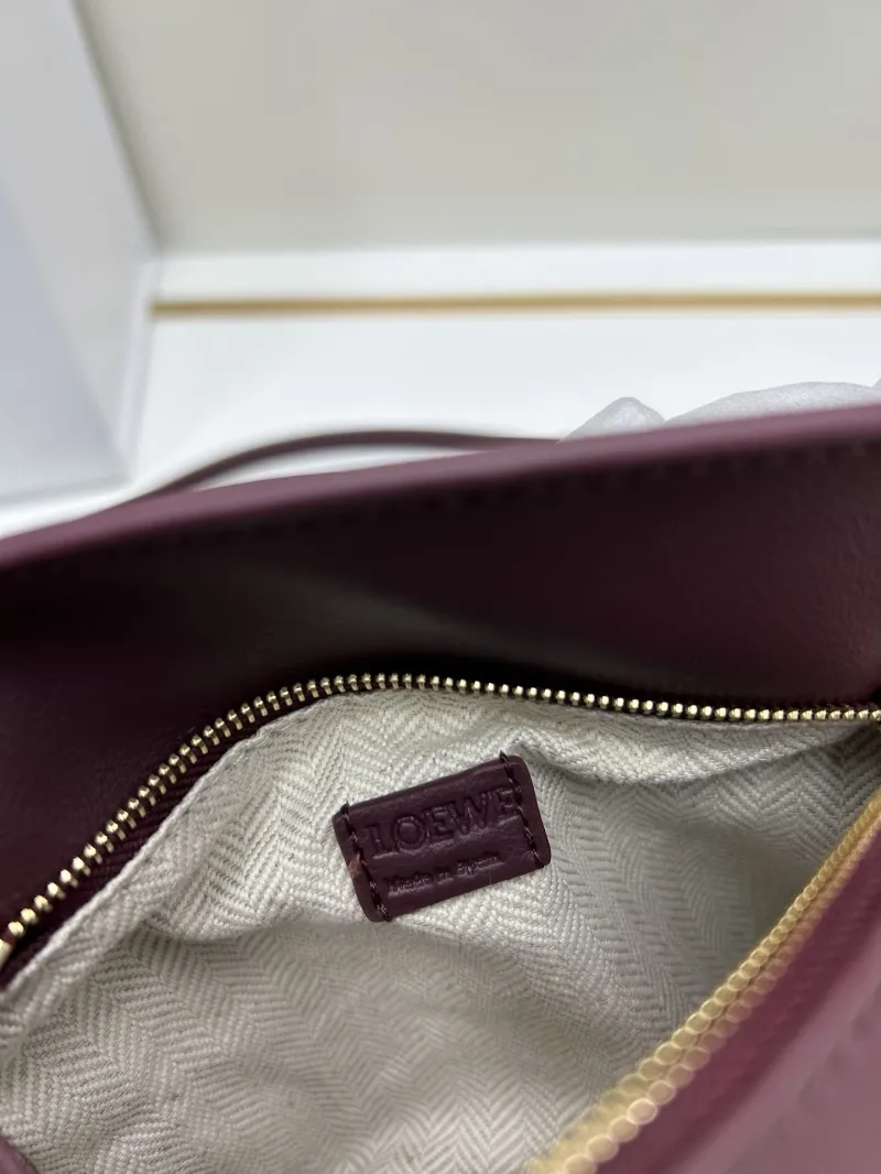 Loewe 639 Dark Burgundy Leather Crossbody Handbag - Image 8