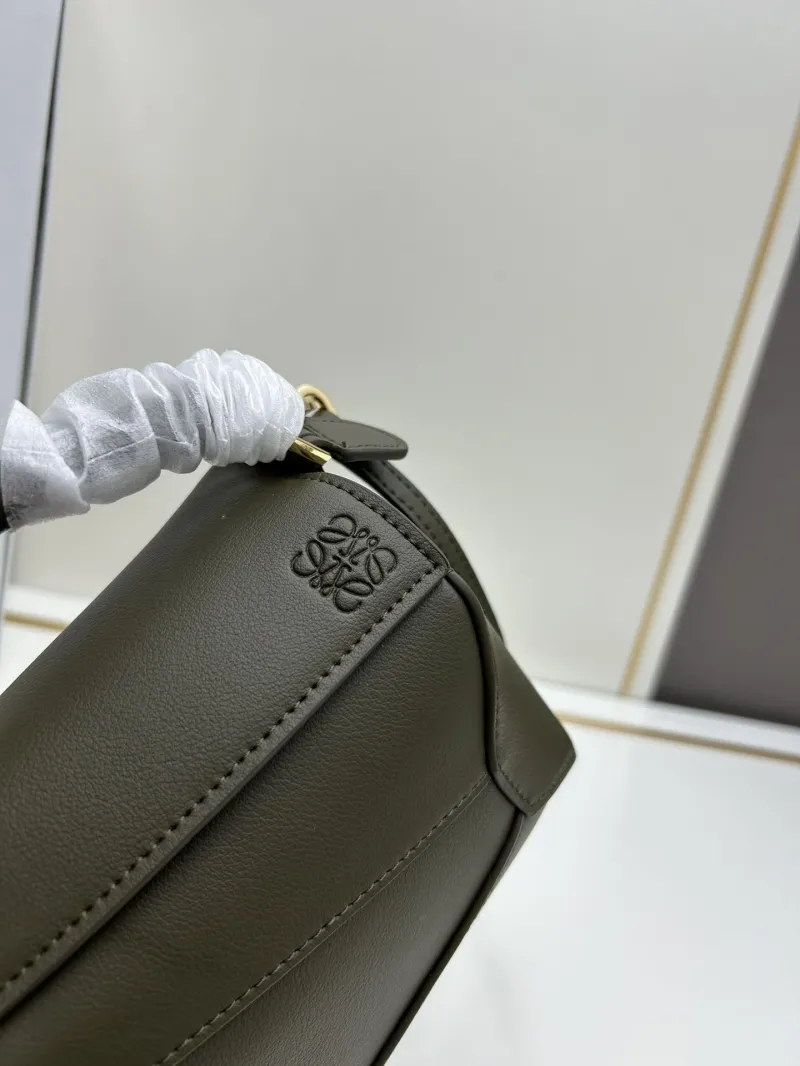 Loewe Mini Puzzle Crossbody Bag Olive Green 640 - Image 4