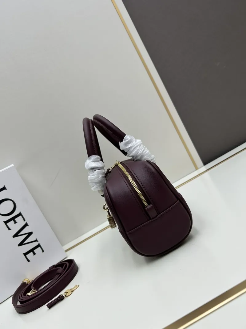 Alternative view of LOEWE Burgundy Leather Top Handle Handbag Model 062417