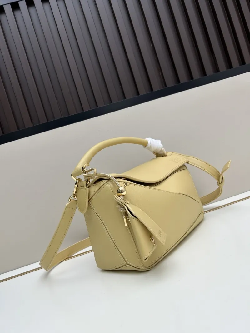 Alternative view of Loewe Pale Yellow Puzzle Shoulder Bag 250505