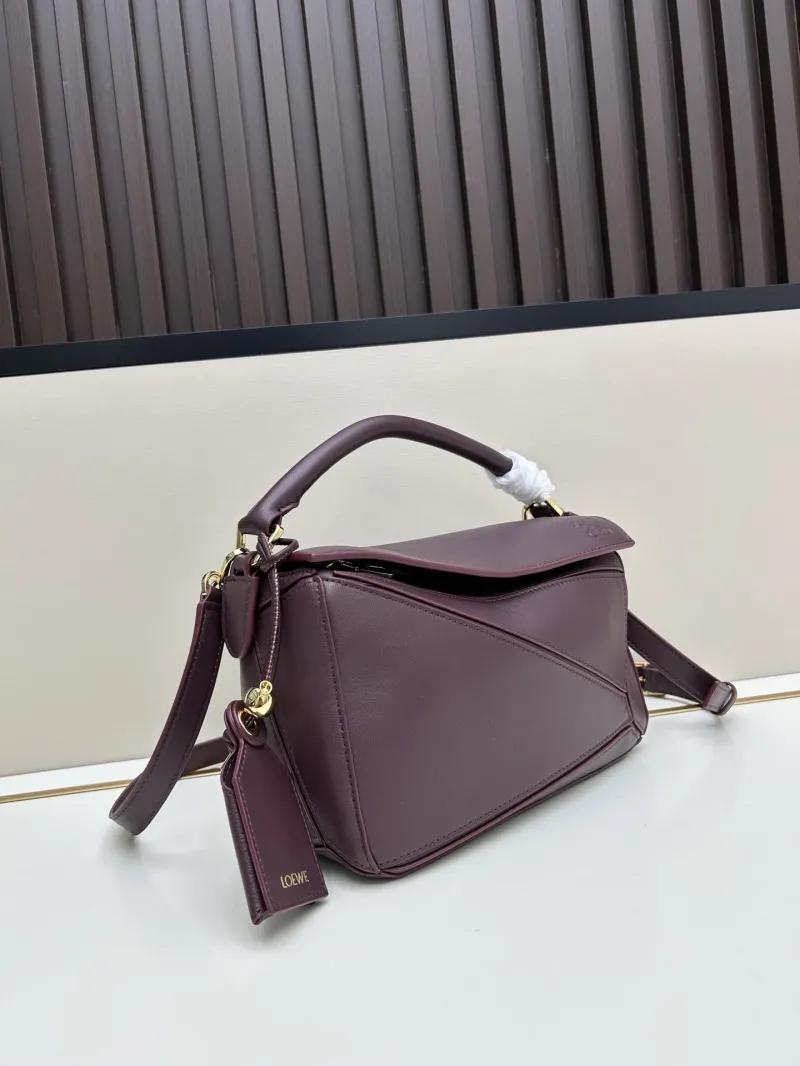 Alternative view of Loewe Burgundy Puzzle Shoulder Handbag