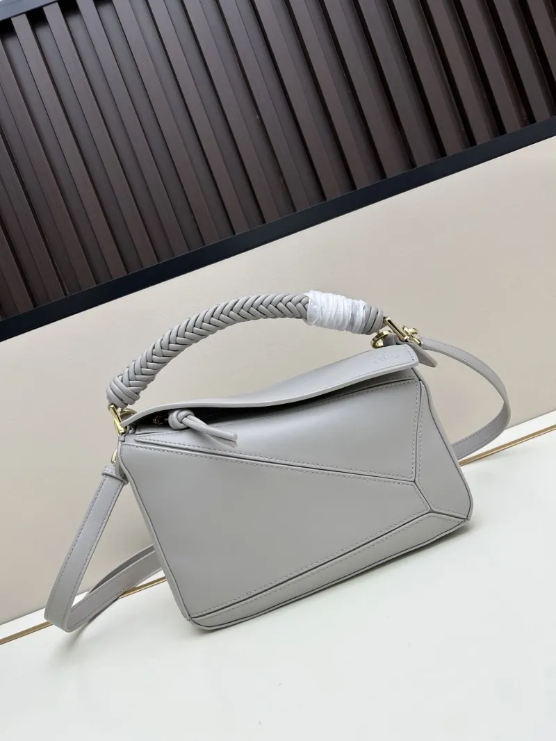 Loewe Gray Braided Handle Puzzle Crossbody Bag