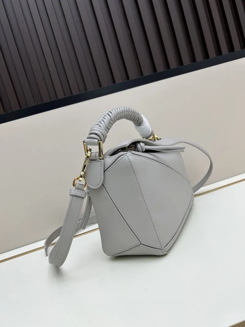 Alternative view of Loewe Gray Braided Handle Puzzle Crossbody Bag