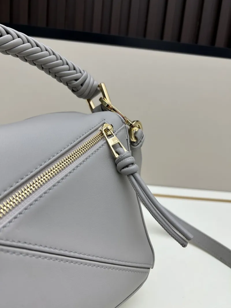 Loewe Gray Braided Handle Puzzle Crossbody Bag - Image 4