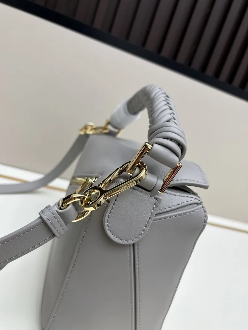 Loewe Gray Braided Handle Puzzle Crossbody Bag - Image 6