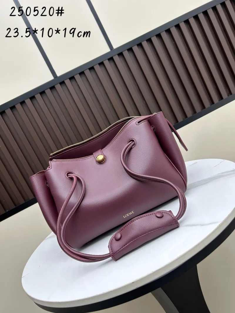 LOEWE Burgundy Leather Handbag 250520