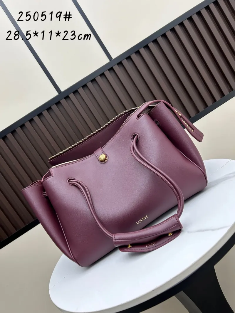 LOEWE Burgundy Leather Handbag 250519