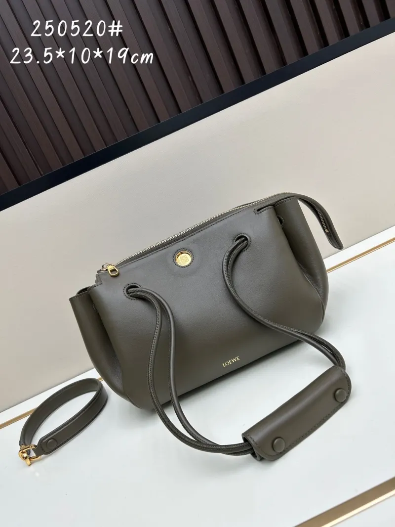 LOEWE Dark Olive Leather Handbag 250520